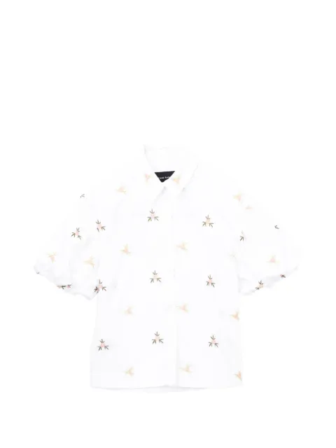 Simone Rocha embroidered puff-sleeve shirt Neutrals SMRTP546360XRWHZ006