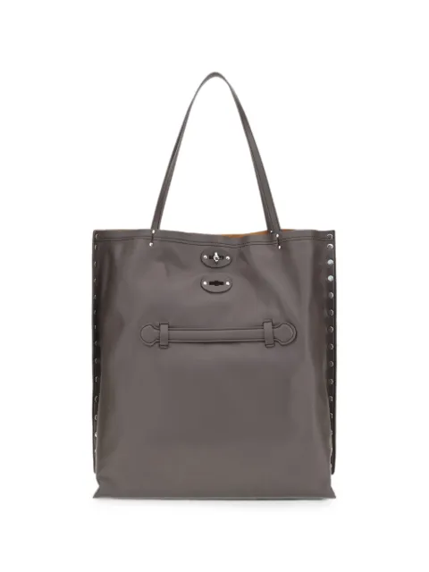 Zanellato medium A'Spasso studded leather tote bag Grey 0687901910000