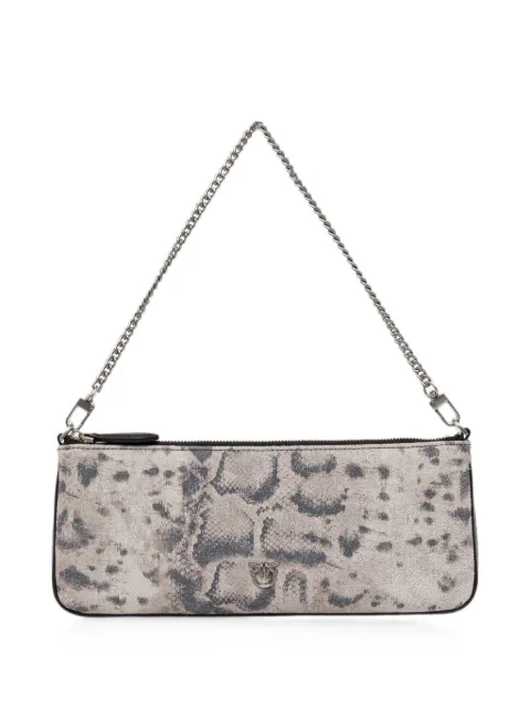 PINKO Love Birds snake-effect clutch bag Neutrals 107669A39V
