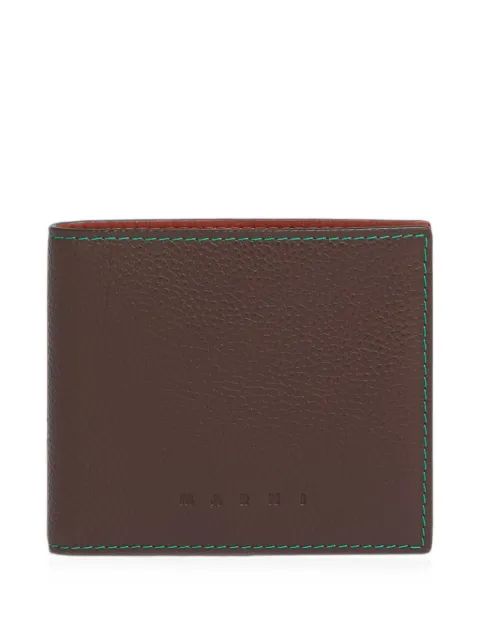 Marni saddle-stitch bifold wallet Brown PFMI0109U0P6533