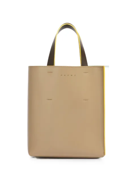 Marni taupe, light blue & brown leather Museo mini bag Neutrals SHMP0039Y0LV639