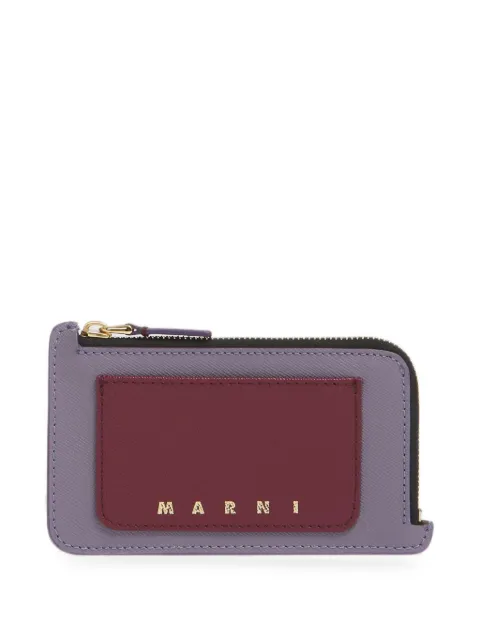 Marni Trunk saffiano-leather cardholder Neutrals PFMO0138U0LV520