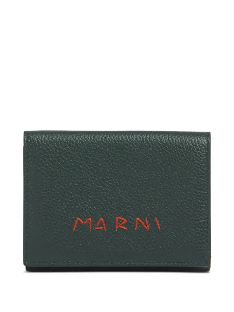 Marni logo-embroidered trifold wallet Green PFMI0097U0P6533