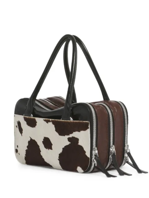 Marni Boxyne cow-print leather tote bag Brown BMMP0186U2P9305