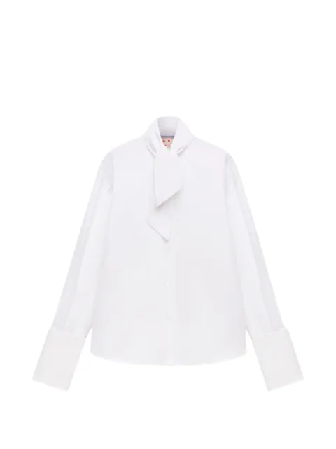 Marni white poplin shirt with neck tie White CAMA0706S0UTC661