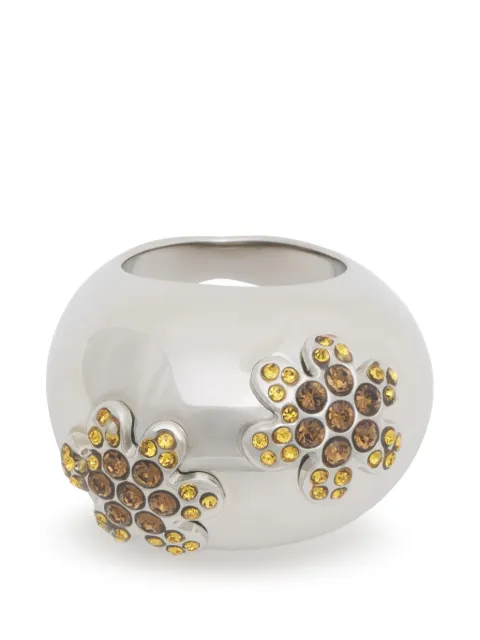Marni orange-rhinestone daisy ring Silver ANMV0153A0P6527
