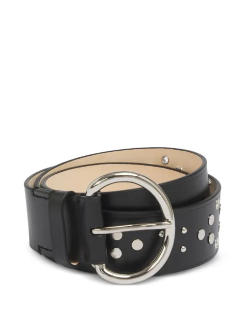 Marni black leather belt with metal studs Black CNMO0122A0P9217