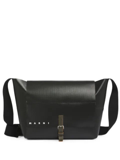 Marni logo-print buckle-fastening messenger bag Black SBMQ0127A0P5769