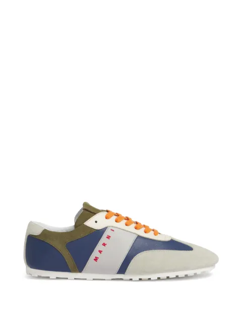 Marni panelled suede-trimmed sneakers Neutrals SNZU019100P9097