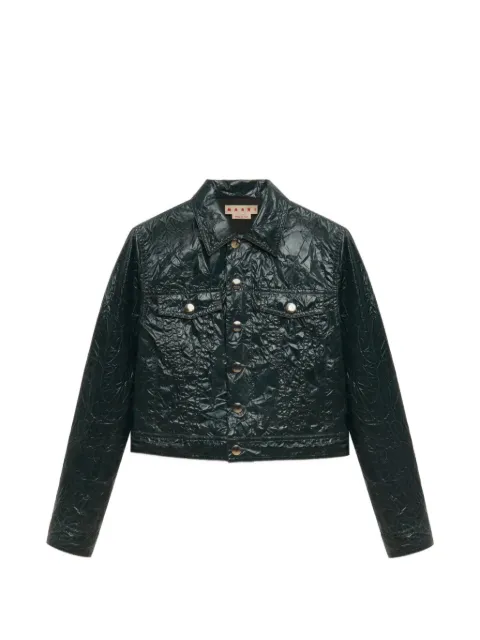 Marni crinkled-finish jacket Green GIMA0337U0UTP817