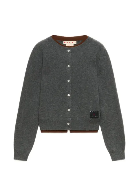 Marni grey cashmere cardigan with layered effect Grey CDMD0456Q0UFX331