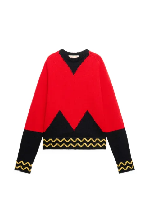 Marni geometric-intarsia sweater Red GCMG0501Q0UFH100