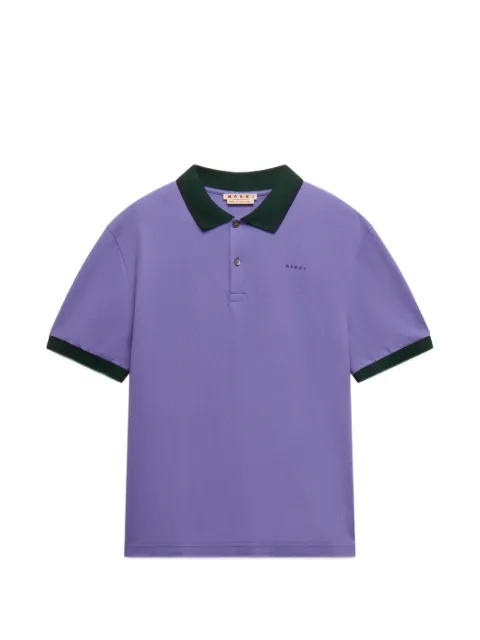 Marni purple piqué polo shirt with contrast trims Purple POJY0002LSUTC688
