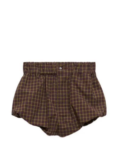 Marni purple poplin-bloomers with checked pattern Brown PAMA0650MUUTC689