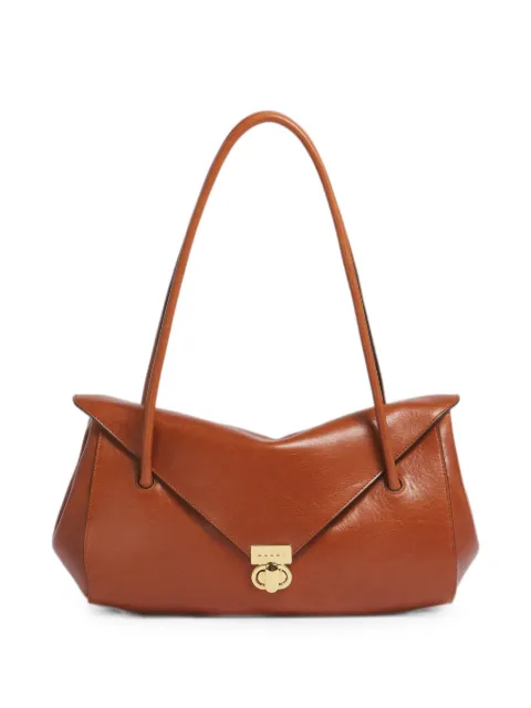 Marni brown leather E/W shoulder bag Brown SBMP0288U0P8914