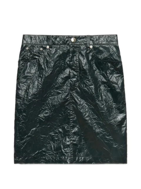 Marni crinkled-texture five-pocket skirt Green GOMA0856U0UTP817