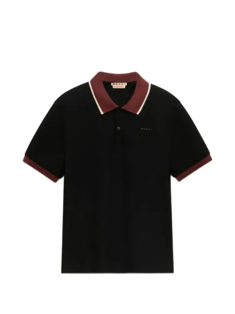 Marni black piqué polo shirt with contrast trims Black POJY0002LSUTC688
