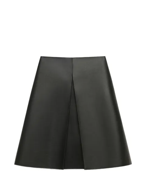 Marni Black nappa leather skirt with pleat Black GOMX0841R0ULA769