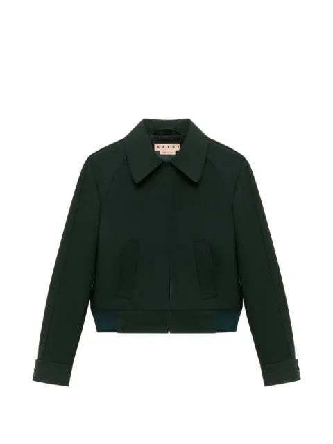 Marni piping-detail raglan-sleeve jacket Green JKMA0425LUUTP816