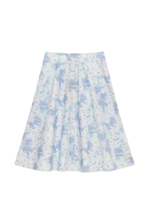 Marni white poplin midi-skirt with Pop Flowers print White GOMA0862A2UTC650