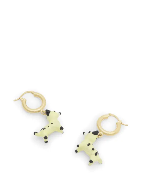 Marni enamelled dog-charm hoop earrings Gold ORMV0668A0P6528