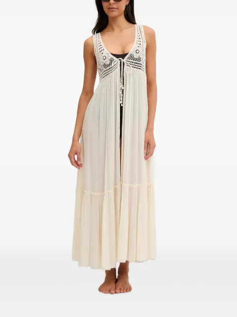 TWINSET crochet-knit midi beach dress Neutrals 261LM2NGG