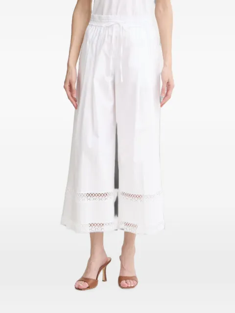 TWINSET embroidered wide-leg trousers White 261TT2252