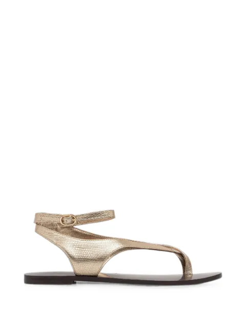 TWINSET tejus-print leather sandals Gold 261TGT016