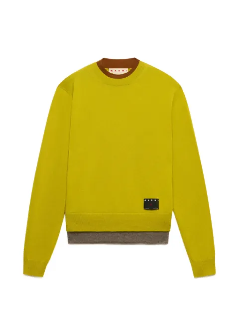 Marni yellow cashmere jumper with layered effect Yellow GCMG0502Q0UFX331