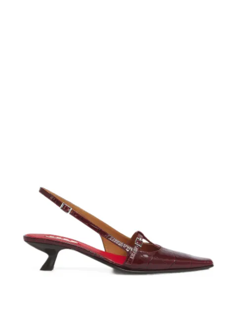 Marni Katty croc-effect leather pumps Red PUMS015704P7839