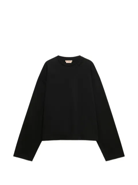 Marni logo-patch long-sleeve T-shirt Black HUJY0325MXUTC406