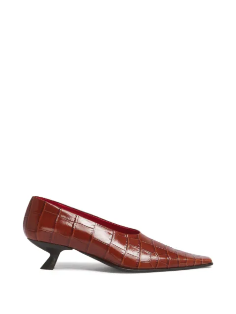 Marni brown croc-effect leather Cindi pumps Brown PUMS016504P7839