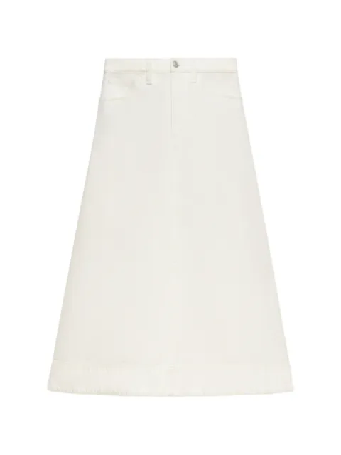 Marni white denim flared midi skirt Neutrals GOJD0871A0USCZ42