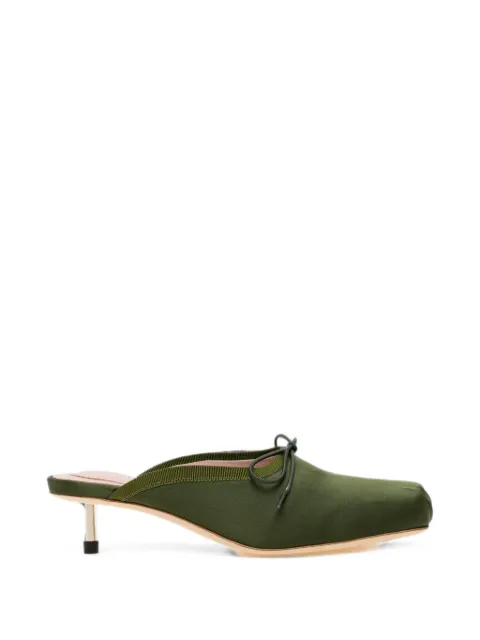 Simone Rocha bow-detail square-toe pumps Green SMRPSLH1755XRKHX380