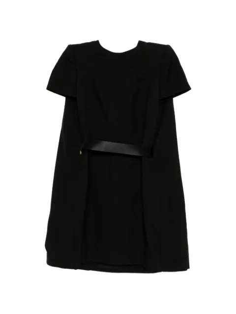Alexander McQueen belted short-sleeve dress Black 476914QJJ09
