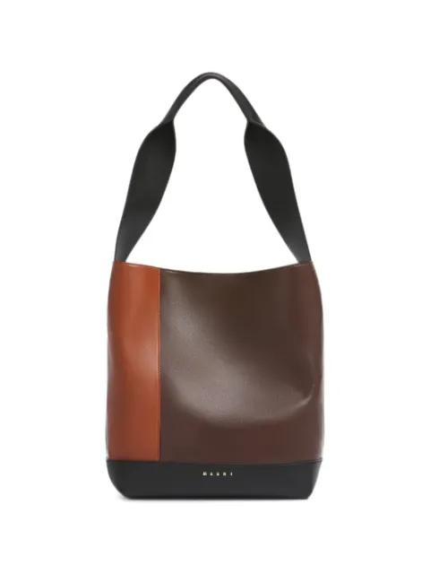 Marni light brown, dark brown and black leather Pod 2.0 bag Brown SCMP0086U4P8902