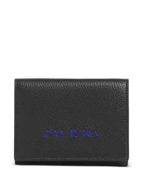 Marni Mending logo trifold wallet Black PFMI0097U0P6533