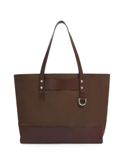 Marni leather-trim canvas tote bag Brown SHMQ0110U0P9315