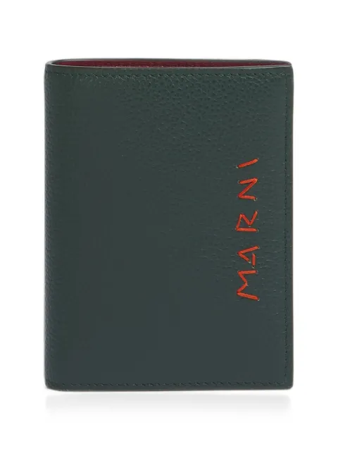 Marni Mending logo bifold wallet Green PFMI0098U0P6533