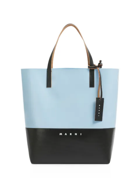 Marni logo-print colour-block tote bag Blue SHMQ0037ABP5769