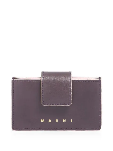 Marni logo-print gusseted cardholder Purple PFMO0137U1P8914