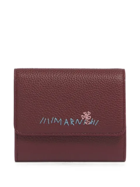 Marni burgundy leather flap cardholder with Marni Mending Red PFMO0136U0P6533
