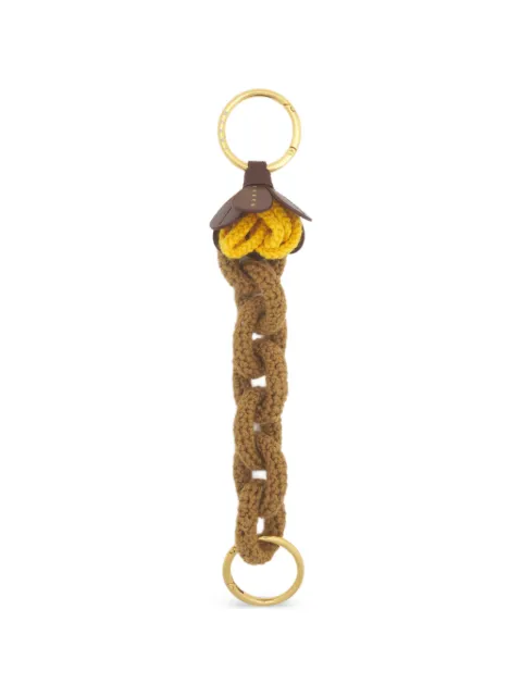 Marni crochet-knit flower-detail keyring Neutrals PCMO0072Q0P9279