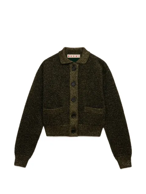 Marni black wool cardigan with lurex detailing Black CDMD0451Q0UFH556
