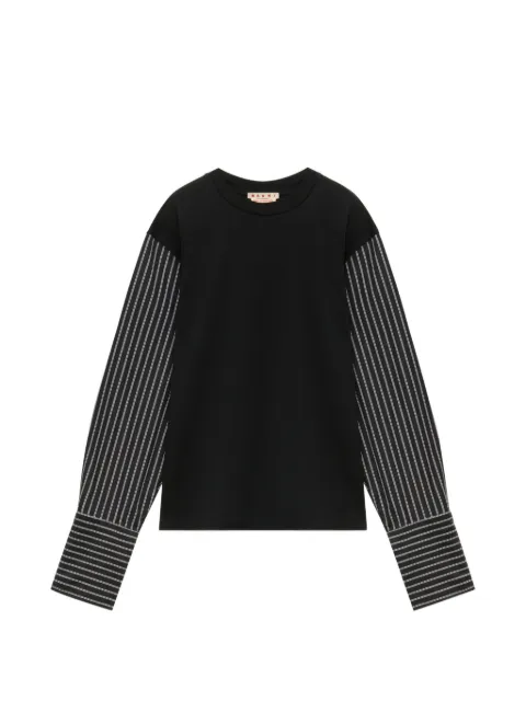 Marni striped-sleeve T-shirt Black THJE0408Q1UTCZ57