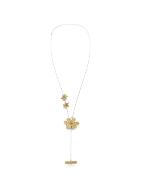 Marni orange rhinestone daisy necklace Silver COMV0628A0P6527