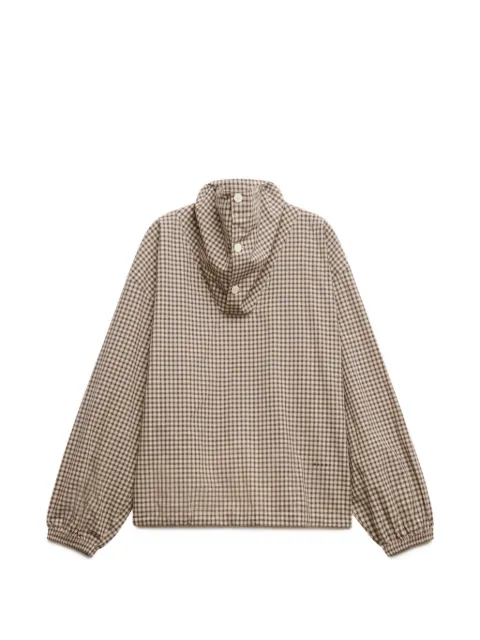 Marni checked funnel-neck shirt Neutrals TTMU0020S0UTC691