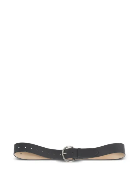 Marni black leather belt with round buckle Black CNMO0126A0P8900