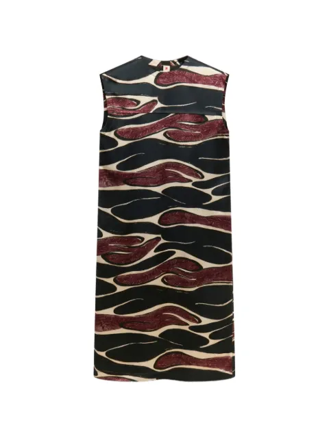Marni black viscose dress with crimson flow print Black ABMA1580U0UTVA77