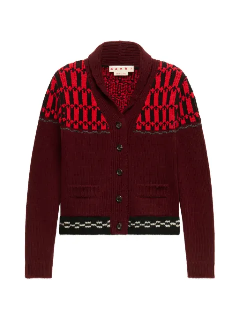 Marni jacquard-knitted cardigan Red CDMD0461Q0UFH101